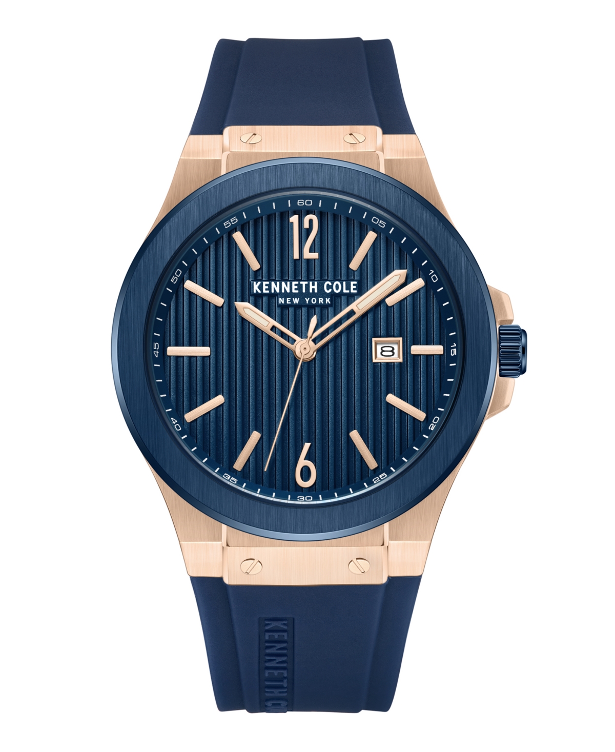 Kenneth Cole New York Men's Classic Blue Silicone Watch 43mm