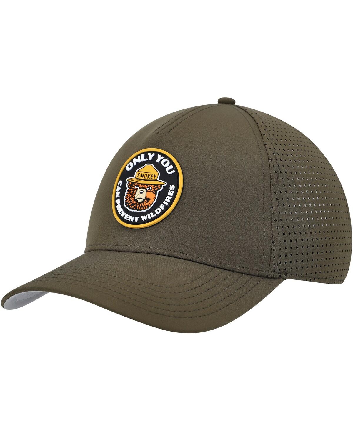 American Needle Men's  Olive Smokey The Bear Super Tech Valin Trucker Snapback Hat