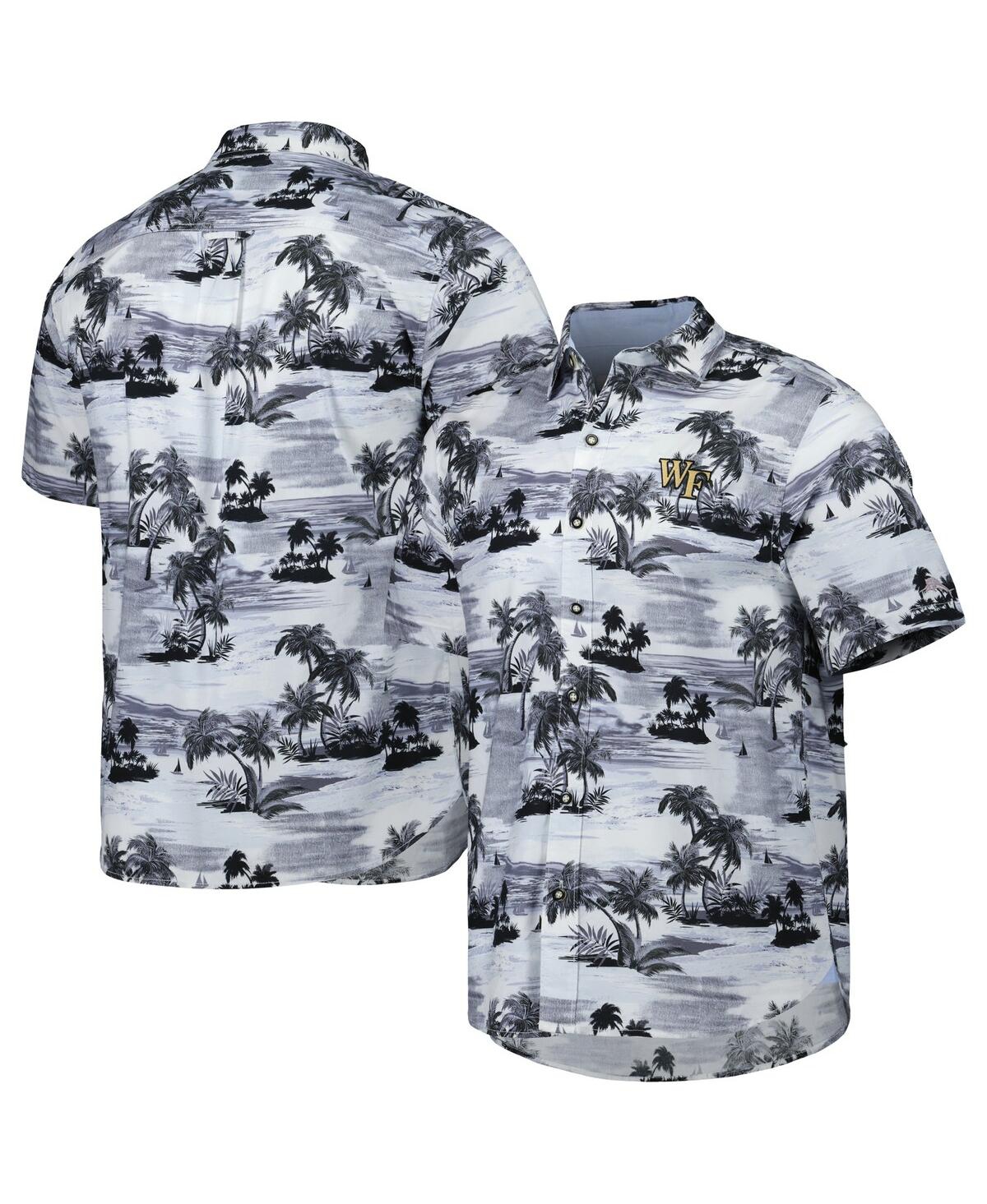 TOMMY BAHAMA MEN'S TOMMY BAHAMA BLACK WAKE FOREST DEMON DEACONS TROPICAL HORIZONS BUTTON-UP SHIRT