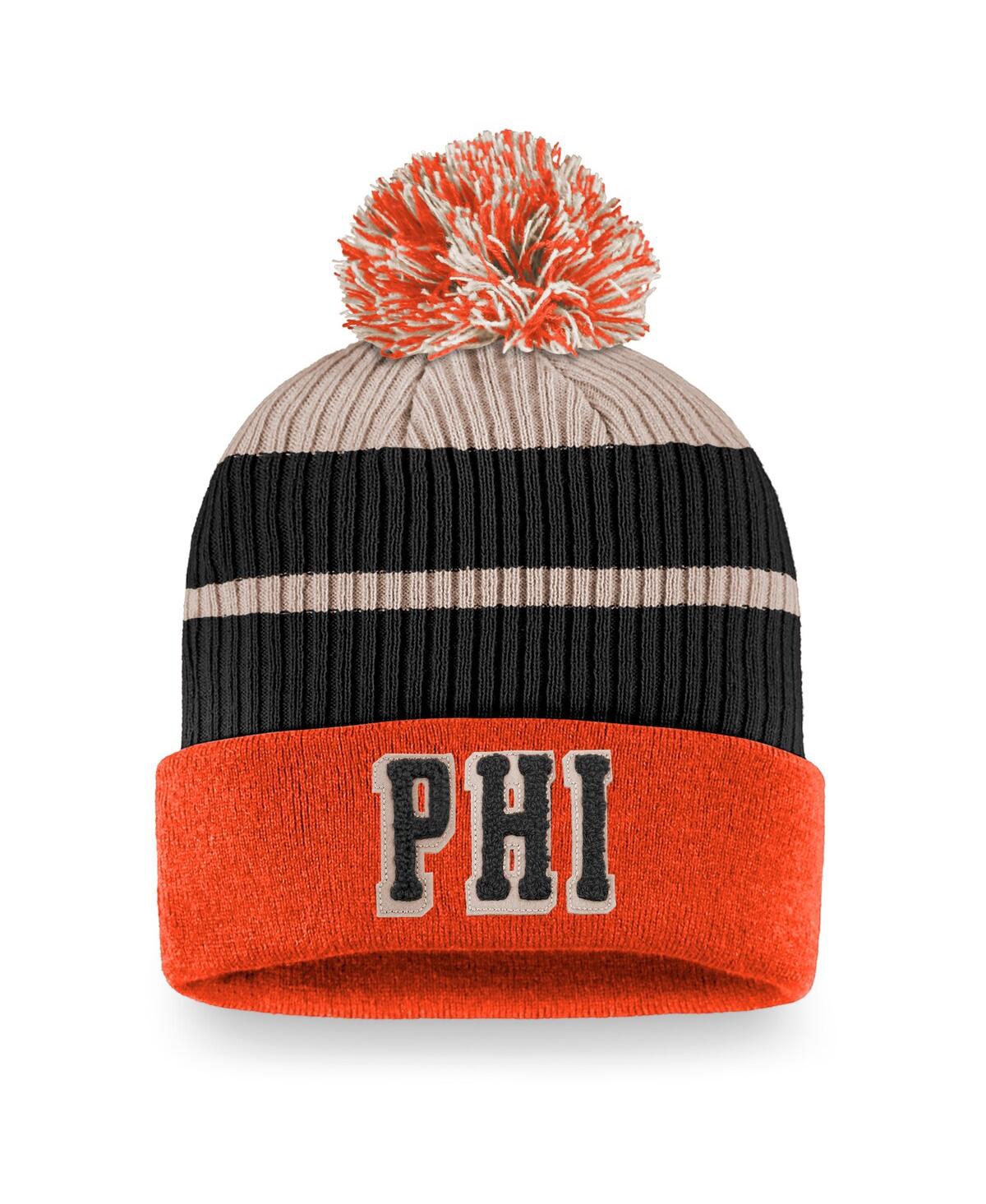 Fanatics Men's  Orange Philadelphia Flyers True Classics Cuffed Knit Hat With Pom