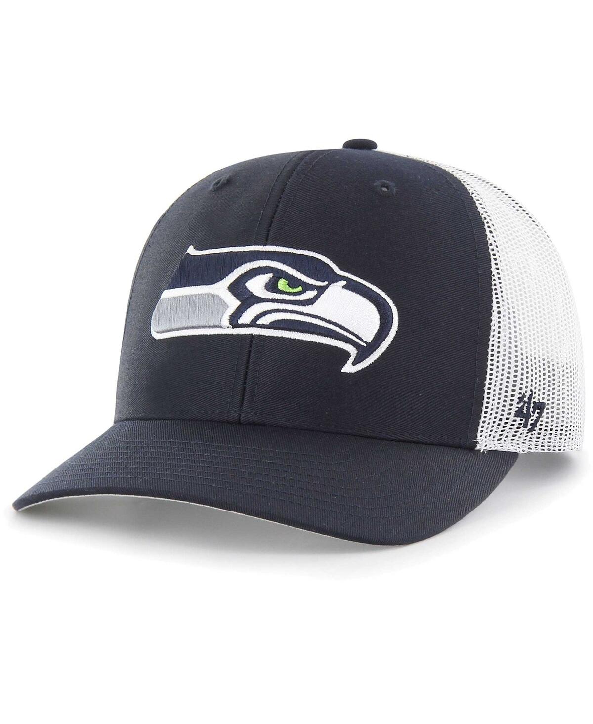 47 Brand Men's ' Navy Seattle Seahawks Adjustable Trucker Hat