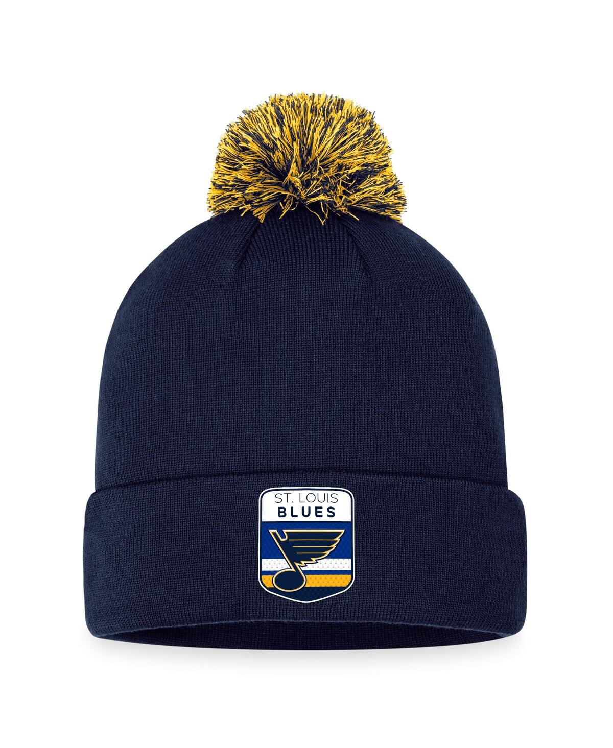 Fanatics Men's  Navy St. Louis Blues 2023 Nhl Draft Cuffed Knit Hat With Pom