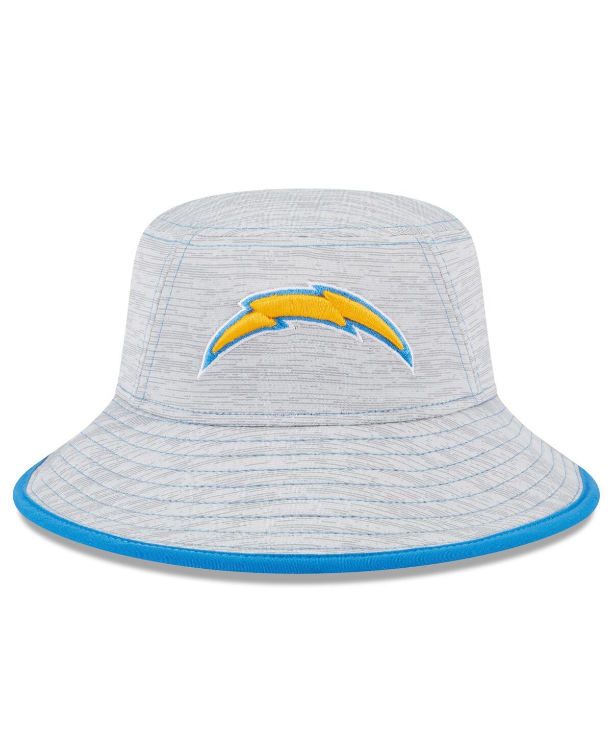 Shop New Era Men's  Gray Los Angeles Chargers Game Bucket Hat
