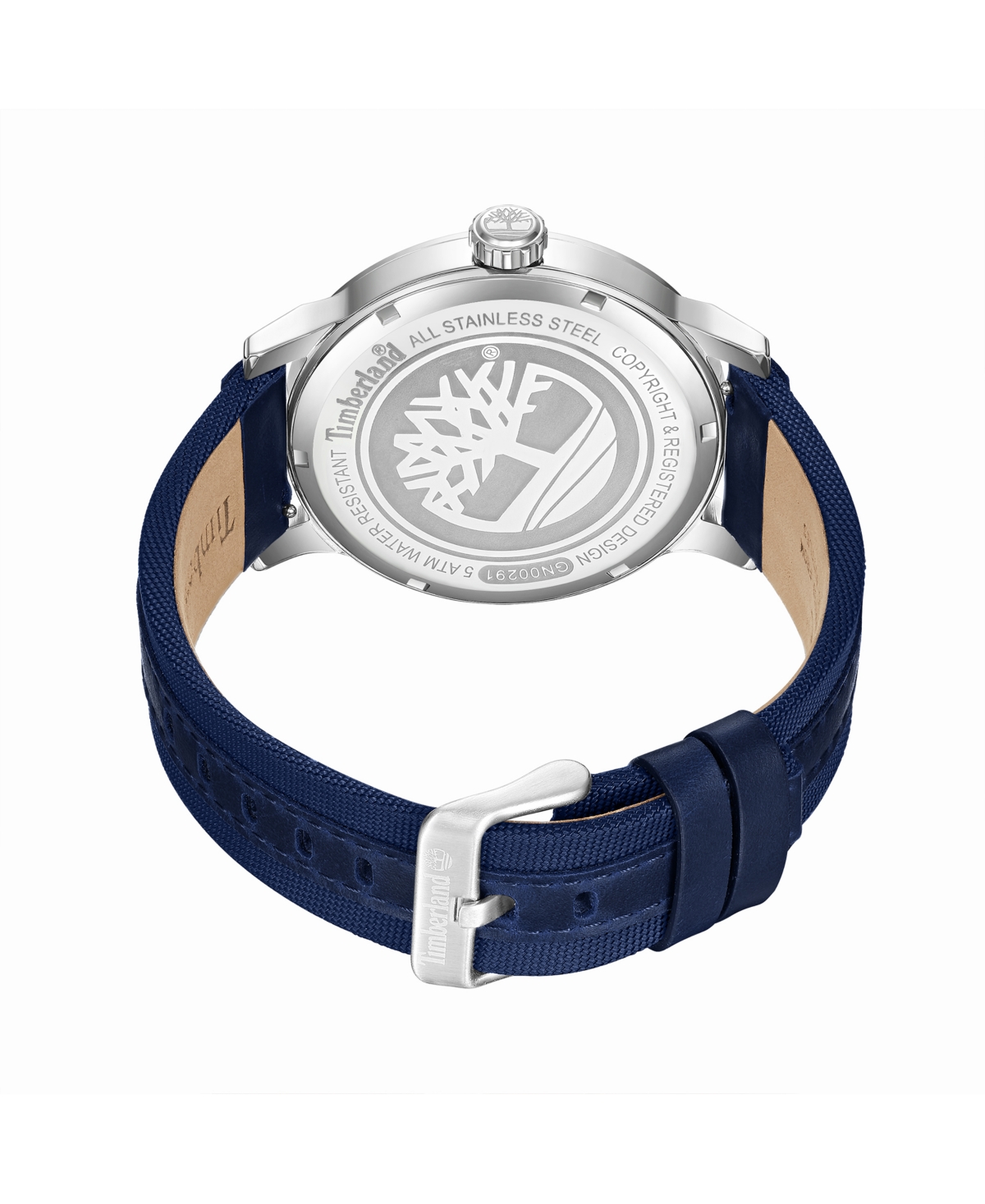 Shop Timberland Men's Quartz Westerly Dark Blue Leather Nylon Strap Watch, 46mm