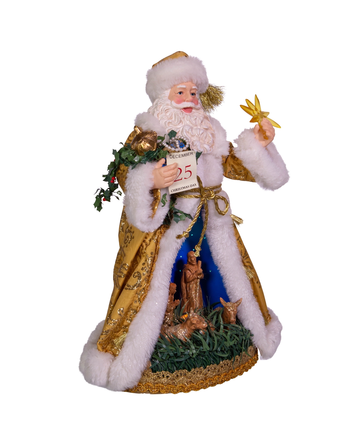 Kurt Adler 11.5" Battery-operated Fabriche Led Nativity Santa In Multi