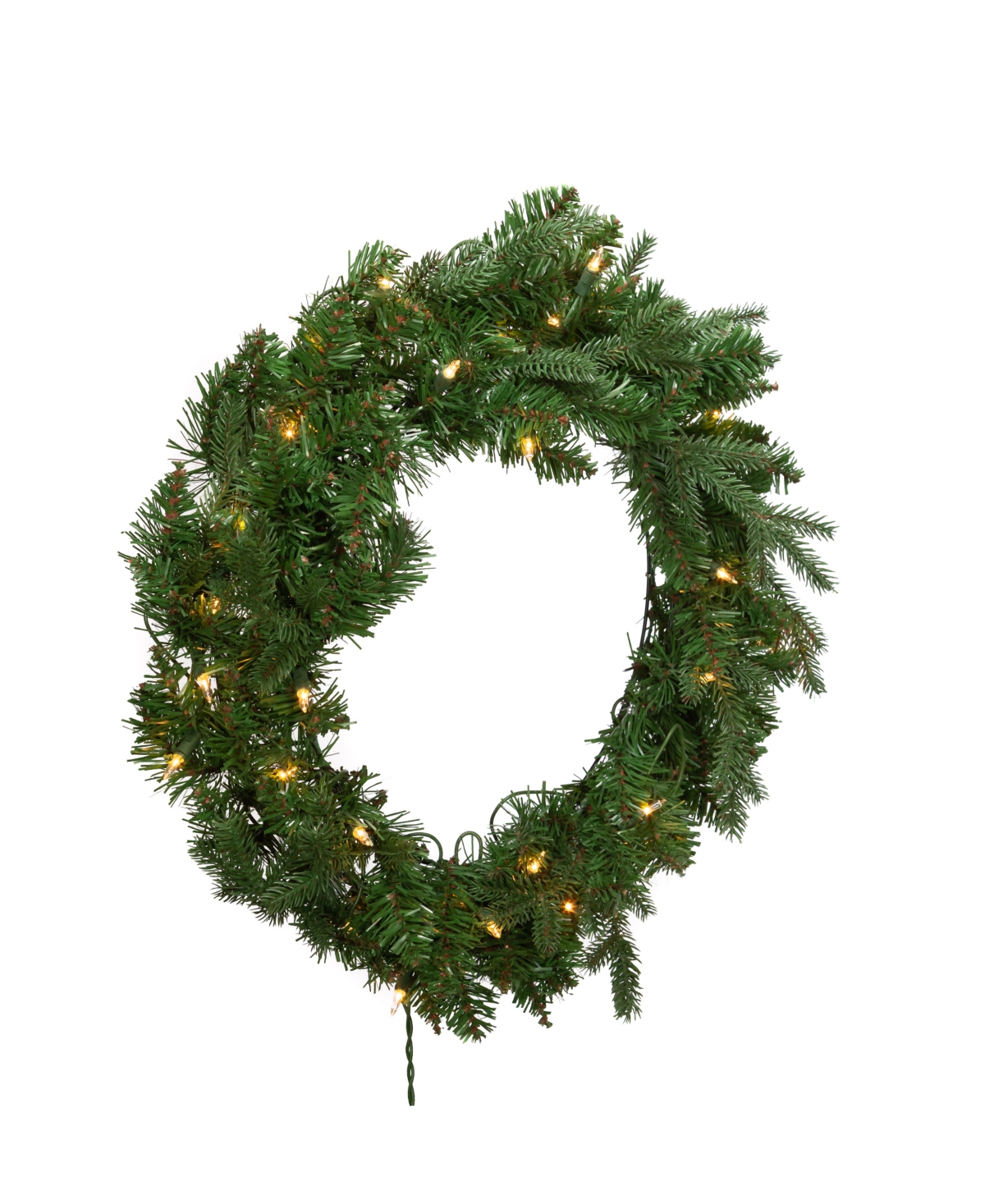 Kurt Adler 24" Pre-lit Clear Jackson Pine Wreath In Green