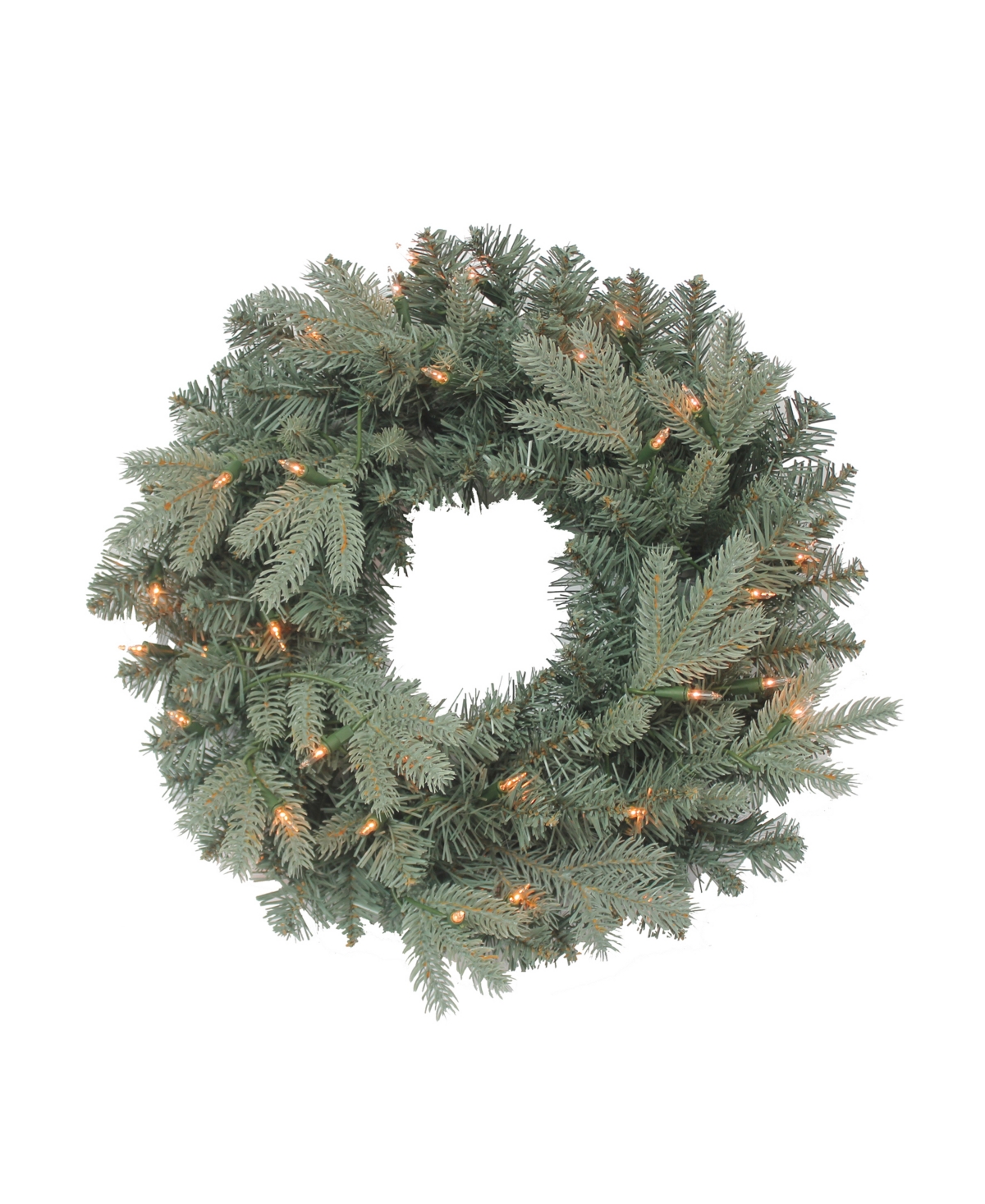 Kurt Adler 24" Pre-lit Clear Incandescent Spruce Wreath In Green
