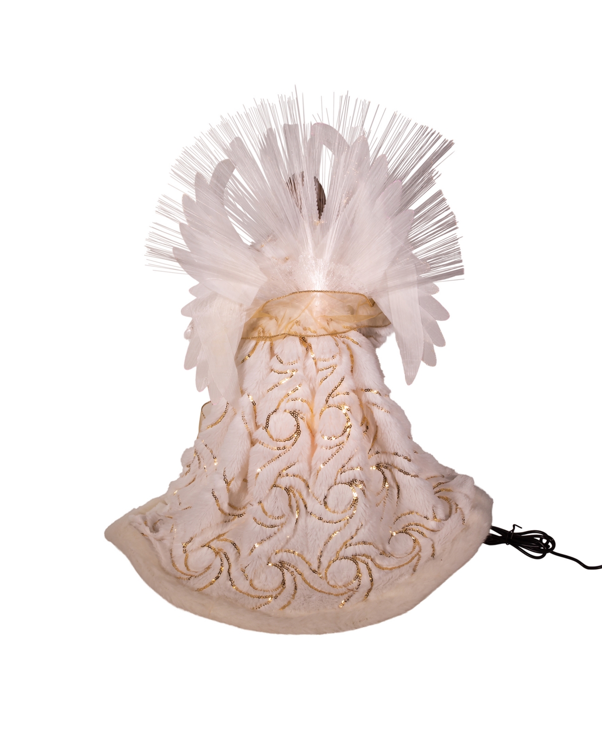 Kurt Adler 16" Fiber Optic Led Angel Tree Topper In Gold