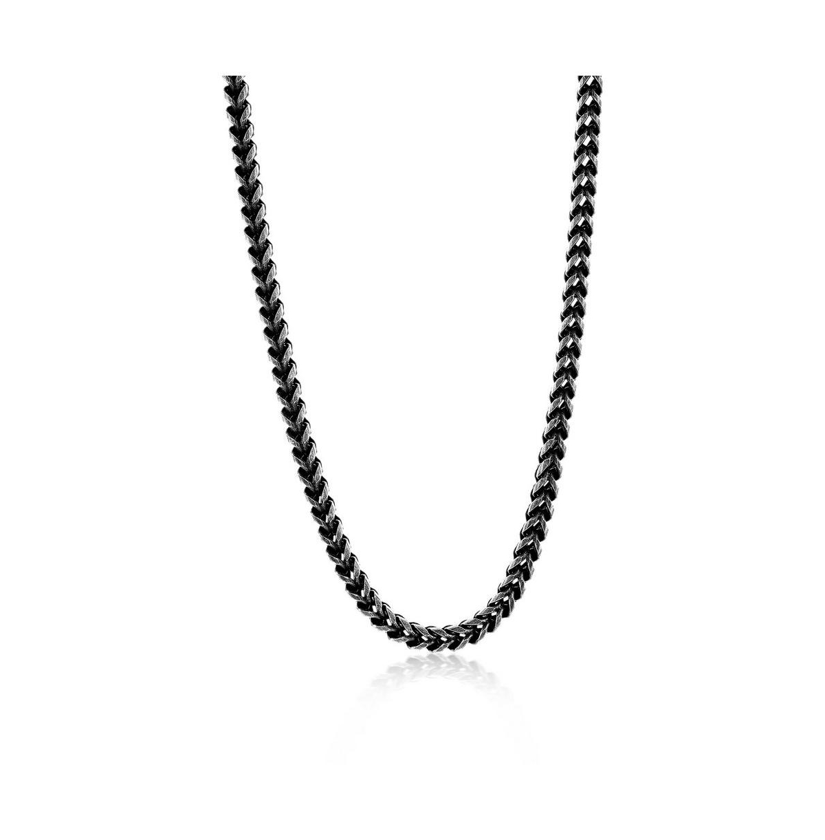 Stainless Steel 5mm Franco Chain Necklace - Black