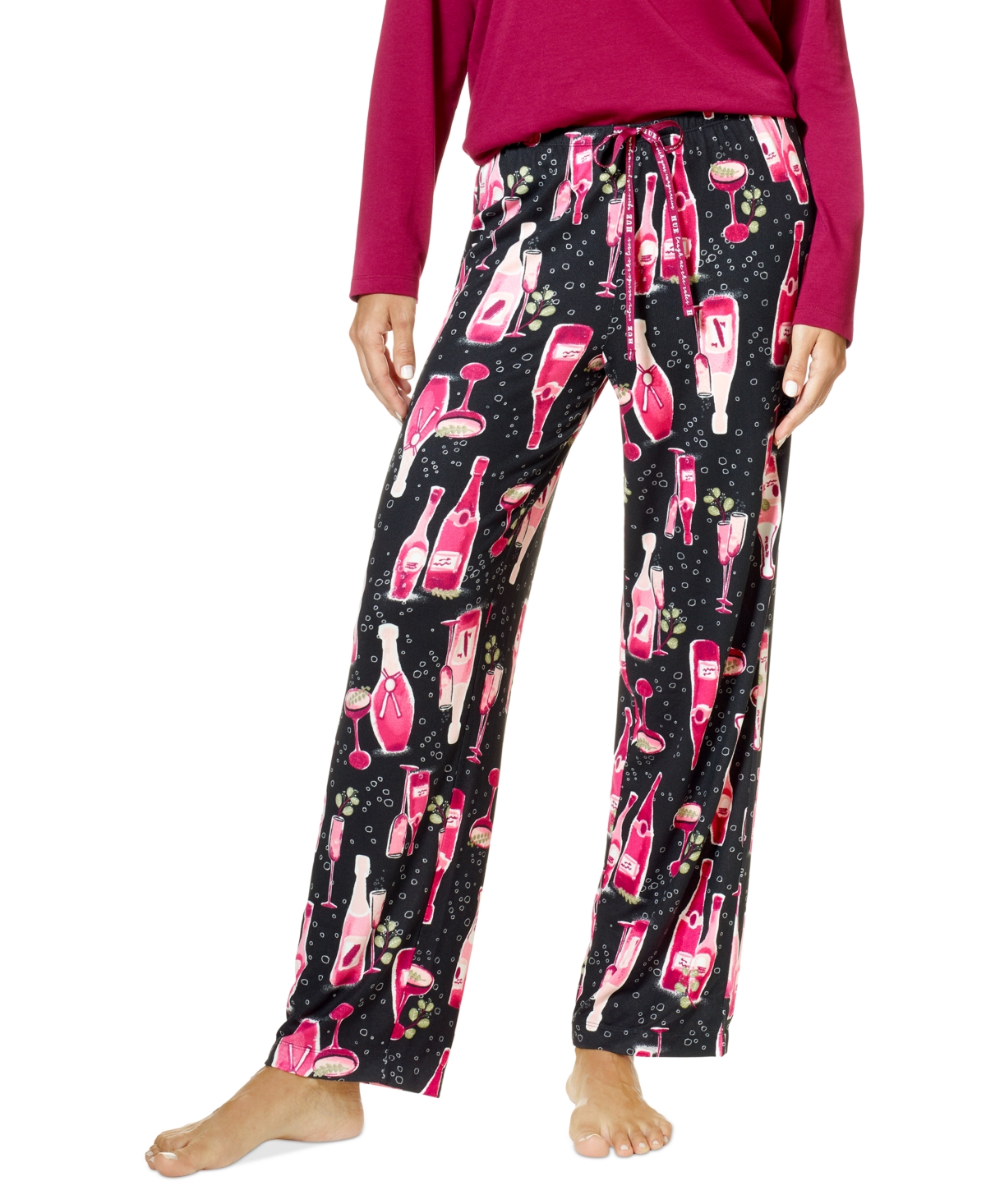 Hue Women's Printed Pajama Pants In Black Bubbly