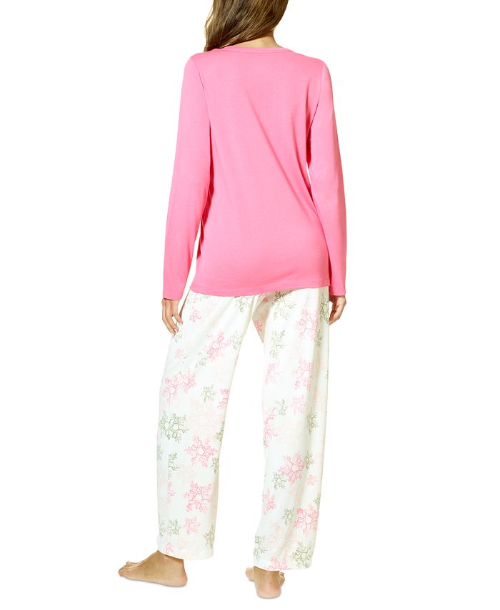 hue women's printed knit long pajama sleep pant