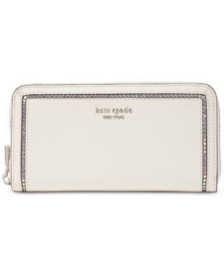 kate spade new york - Morgan Crystal Inlay Saffiano Leather Zip Around Continental Wallet