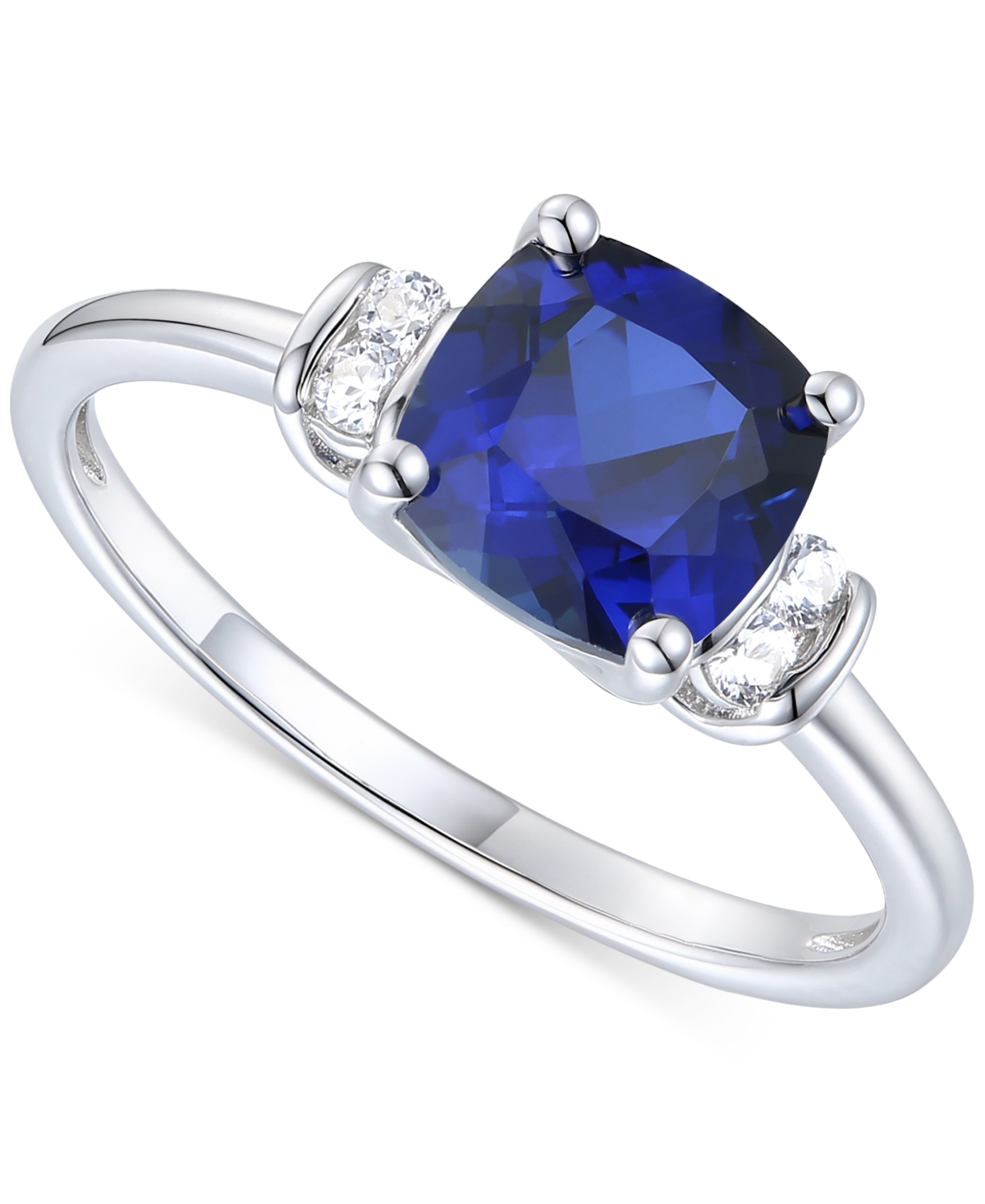 Amethyst (1-1/3 ct. t.w.) & Lab-Grown White(1/10 ct. t.w.) in 14k Gold-Plated Sterling Silver (Also in Additional Gemstones) - Sapphire