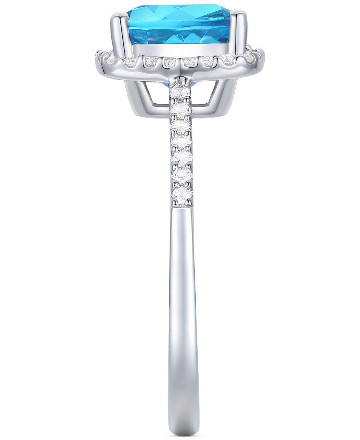 Ruby (2-1/2 ct. t.w.) & Lab-Grown White Sapphire (1/4 ct. t.w.) Halo Ring in 14k Gold-Plated Sterling Silver (Also in Additional Gemstones) - Blue Top