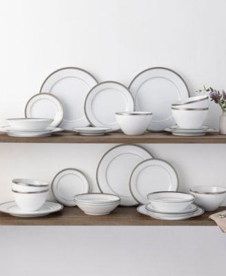 Charlotta Platinum 30-Piece Dinnerware Set, Service For 6