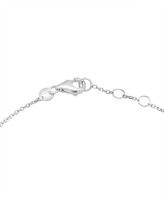 Diamond Pav&eacute; Dangle Heart Link Bracelet (1/6 ct. t.w.) in 14k White Gold, Created for Macy's