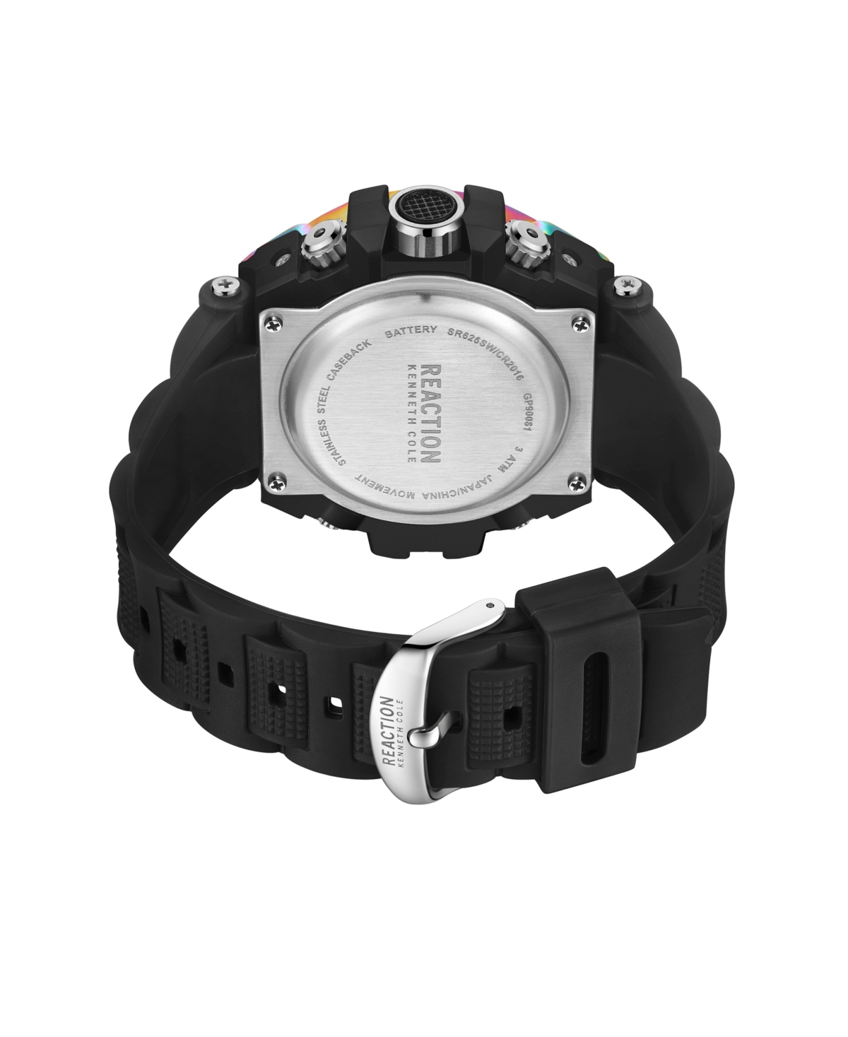 Shop Kenneth Cole Reaction Men's Analog Digital Black Plastic Watch 49mm