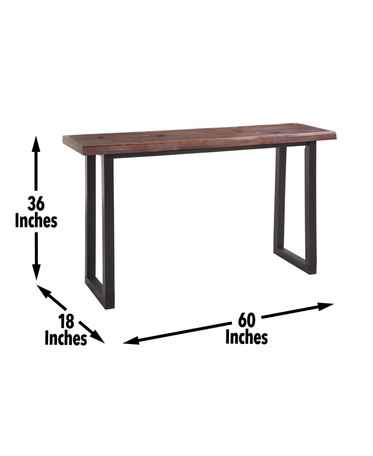 Steve Silver Jennings Live Edge Wood Sofa Bar Table - Ebony