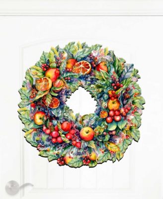 Holiday Wooden Door Decor Wall Decor Summer Harvest Fruit Wreath G. DeBrekht