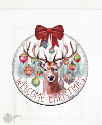 Welcome Christmas Wooden Door Decor Welcome Sign Hanging Decoration G. DeBrekht