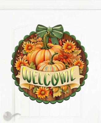 Holiday Welcome Sign Wooden Door Decor Hanging Decoration Welcome G. DeBrekht