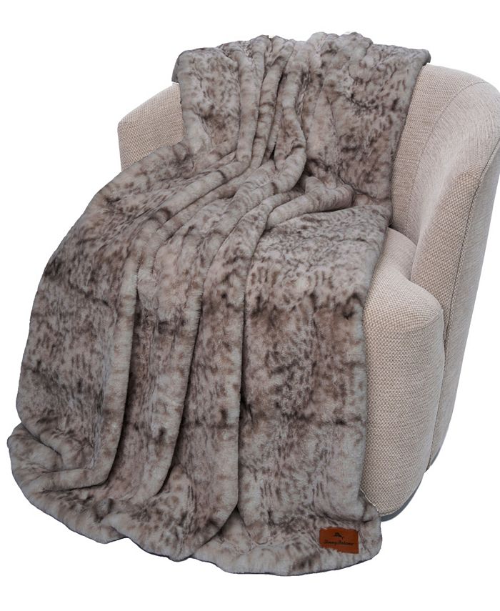 Tommy Bahama Novelty Throw Collection, Oversized Snow Tipped Faux Fur