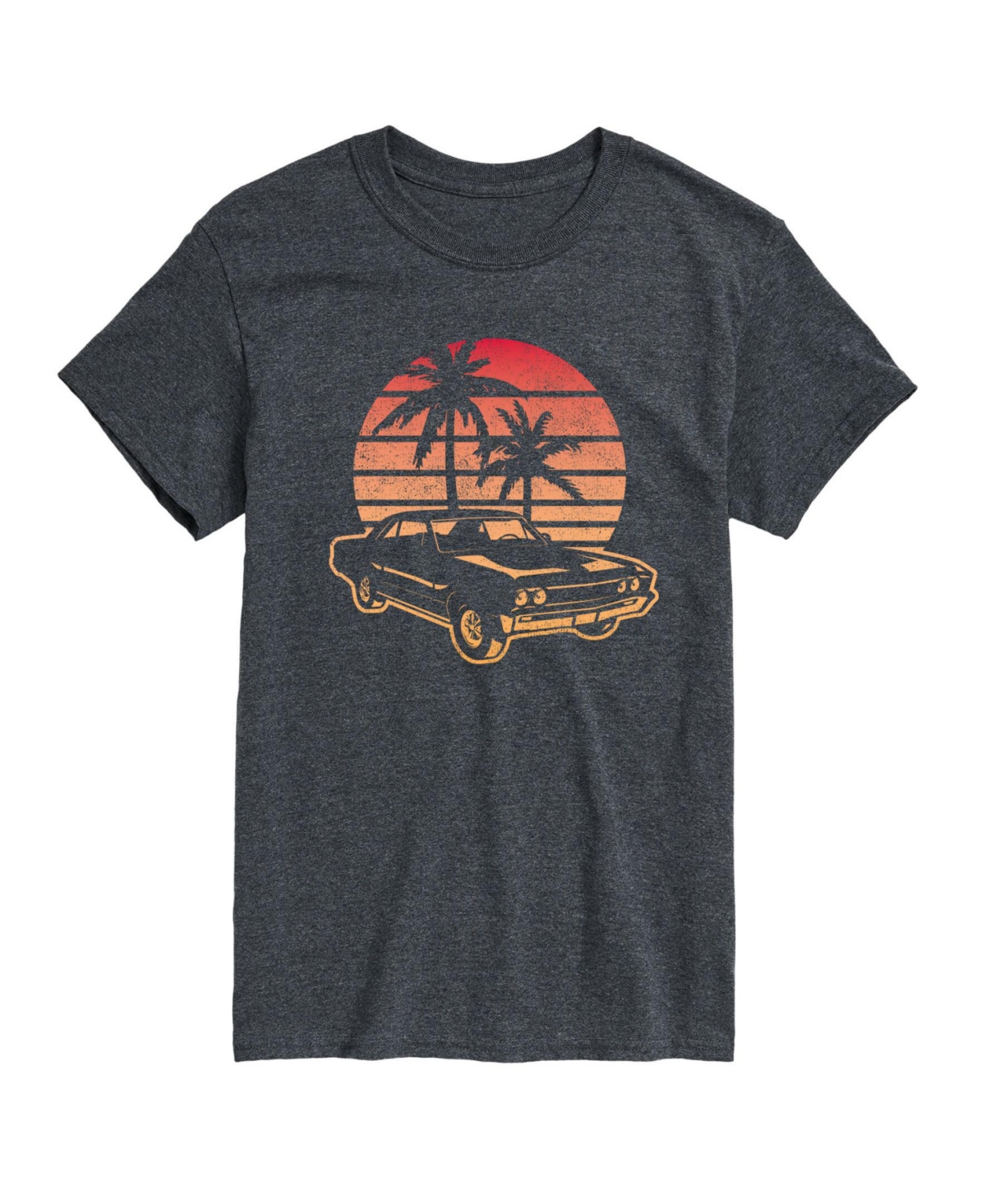 Men's Sunset Car Short Sleeve T-shirt - Gray