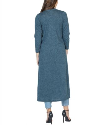 Women's Long Duster Open Front Knit Cardigan Jacket