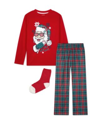 Max & Olivia Big Boys 2 Pack Pajama Set with Socks, 3 Pieces - Macy's