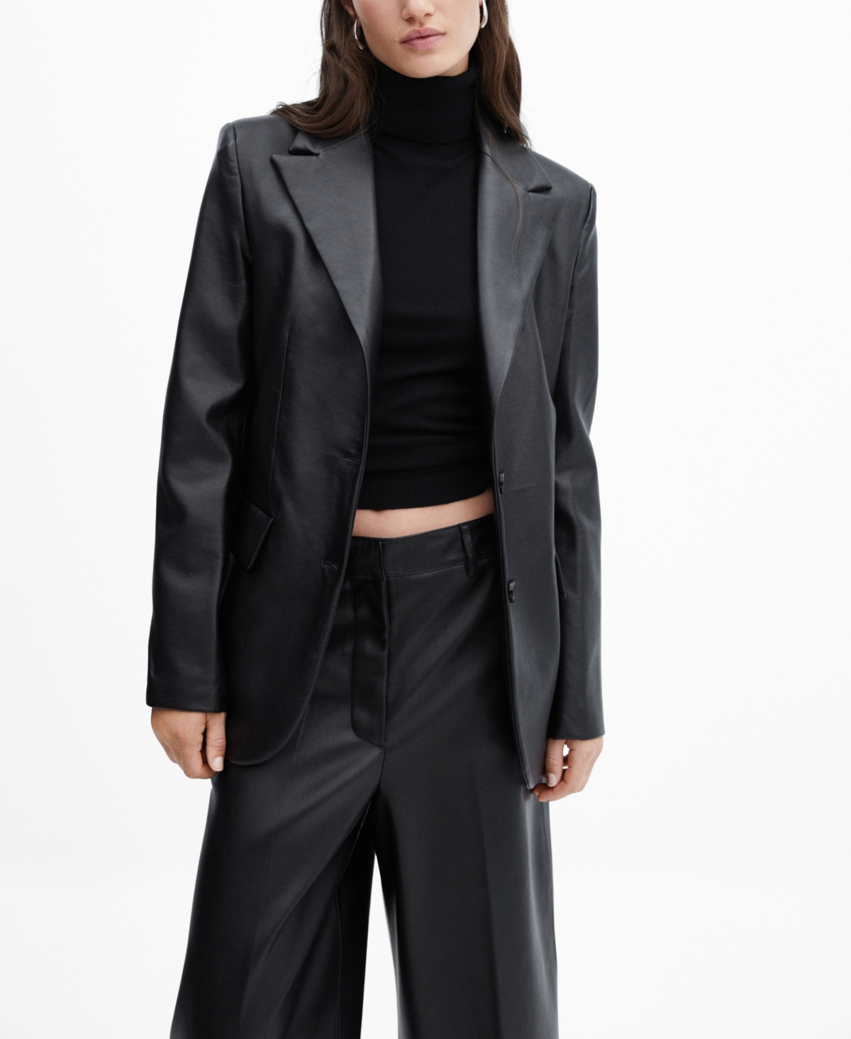 Mango Women's Leather-effect Jacket In Black