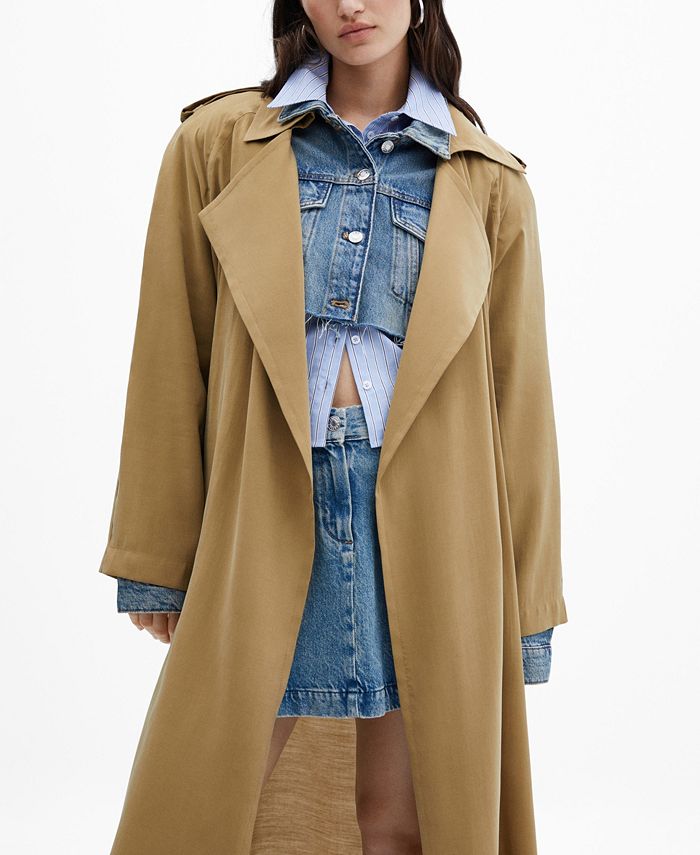 MANGO Women s Modal Tie Trench Coat Macy s