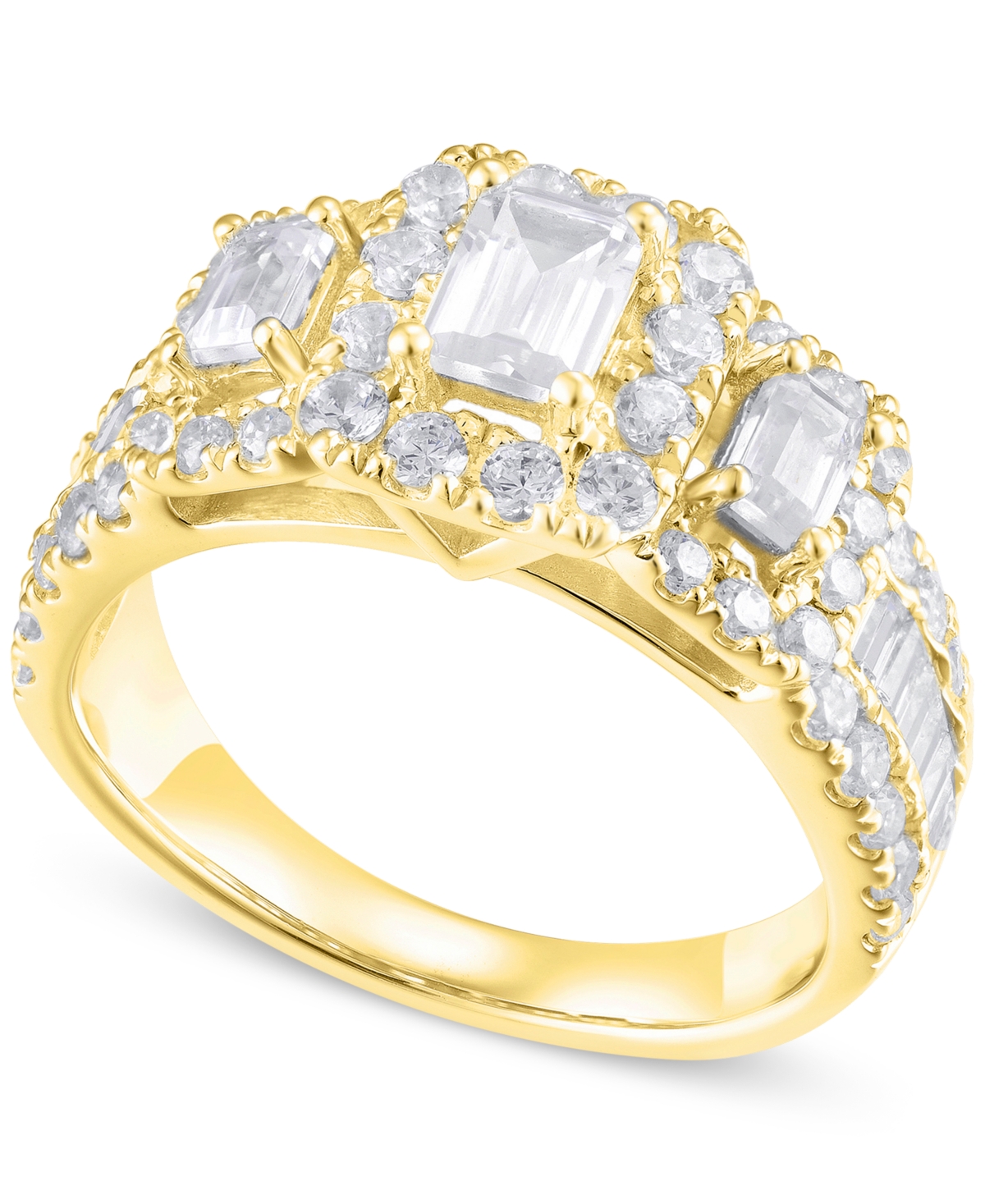Macy's Diamond Engagement Ring (2 Ct. T.w.) In 14k White, Yellow Or Rose Gold In Yellow Gold