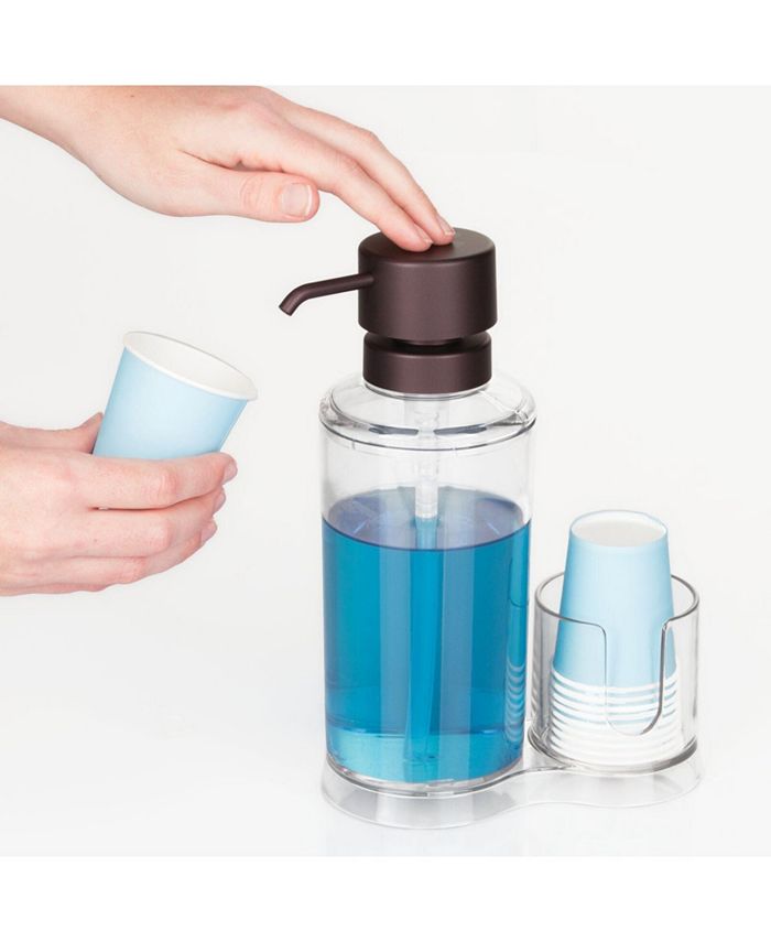 mDesign Plastic Refillable Mouthwash Dispenser/Cup Organizer Macy's