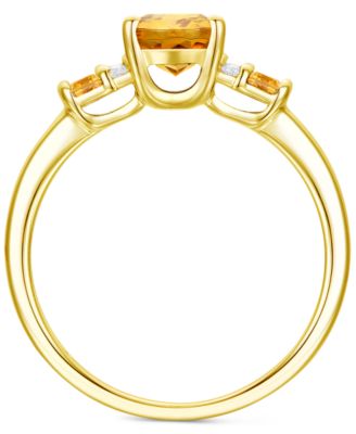 Amethyst (1-1/2 ct. t.w.) & Lab-Grown White Sapphire (1/20 ct. t.w.) Statement Ring in 14k Gold-Plated Sterling Silver (Also in Additional Gemstones)