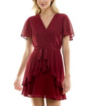 Red junior dresses at macys store