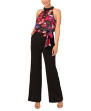 Adrianna Papell Floral Print Jumpsuit - Macy's