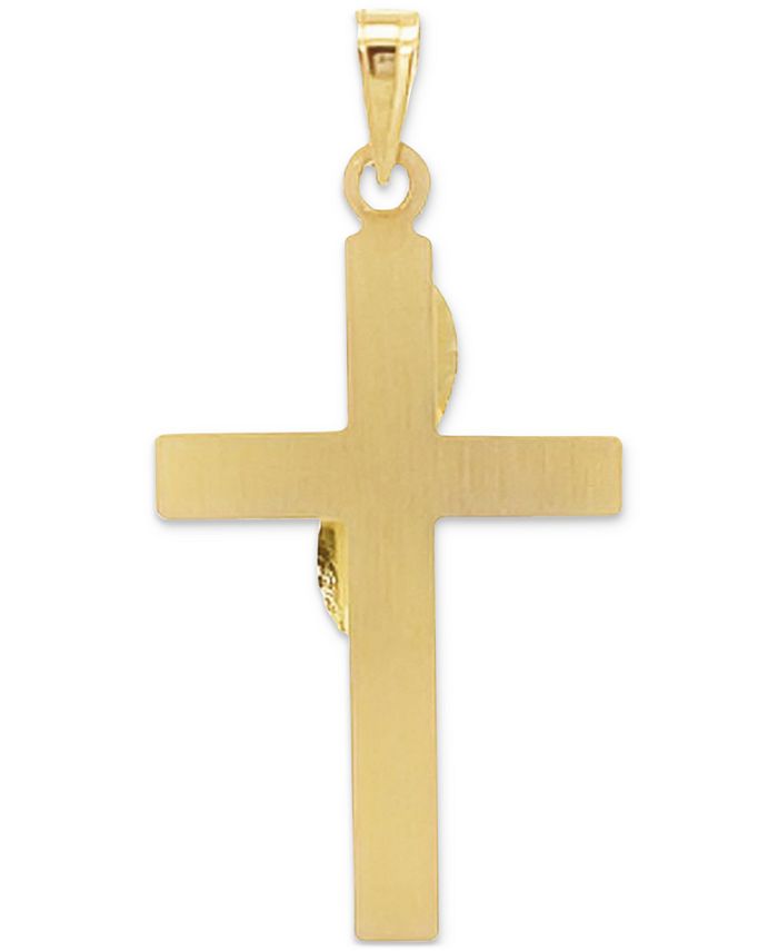 Macy's - Cross with Sash Pendant in 14k Yellow and White Gold