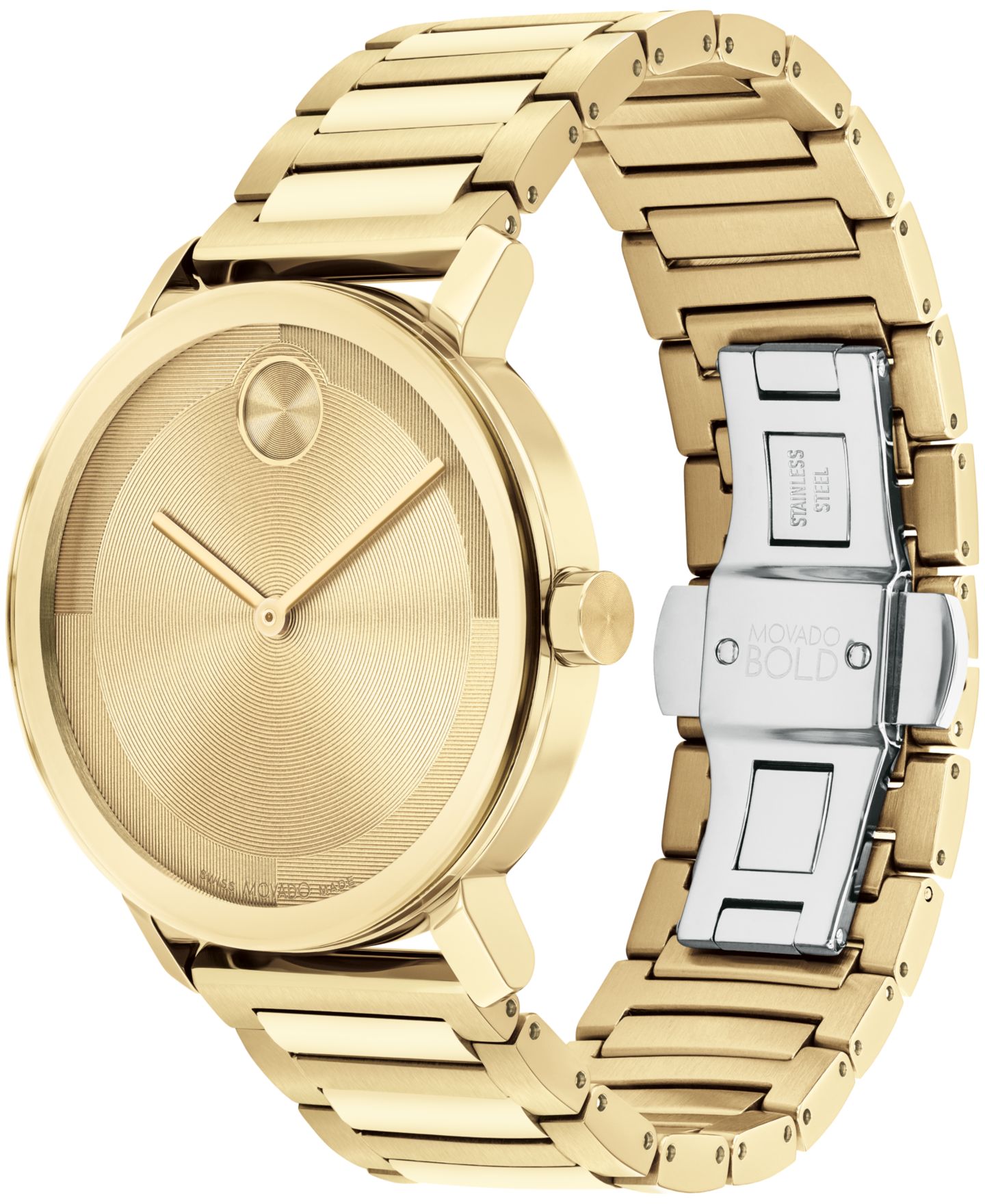 Мужские часы Movado Bold Evolution 2.0 Swiss Quartz Ionic Plated Light Gold-Tone 2 Steel Watch 40mm — фото 2