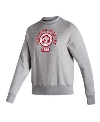 Women's Heathered Gray Nebraska Huskers Vintage-Like Circle Pullover Sweatshirt