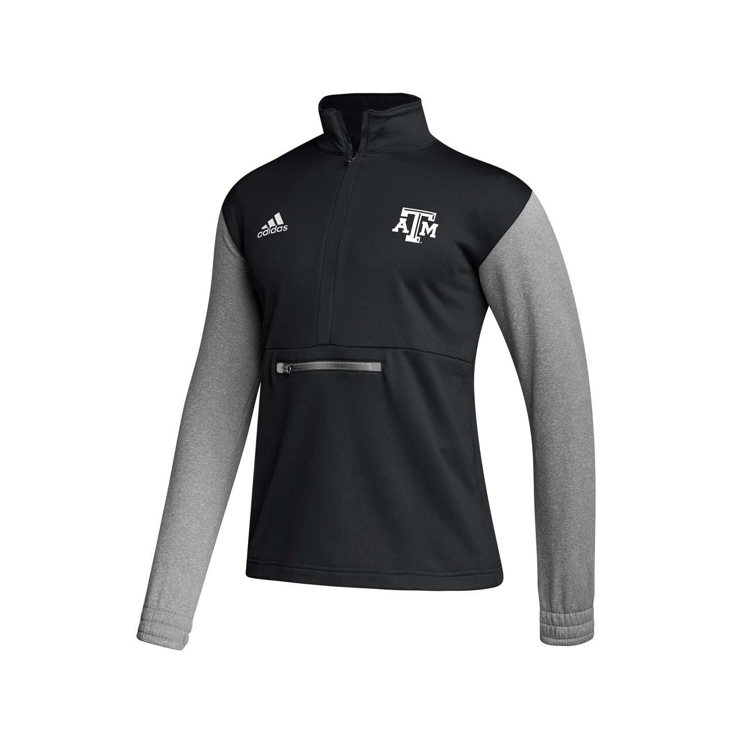Мужской топ adidas Men's Black Texas A&M Aggies Sideline Aeroready Half-Zip Top — фото 2