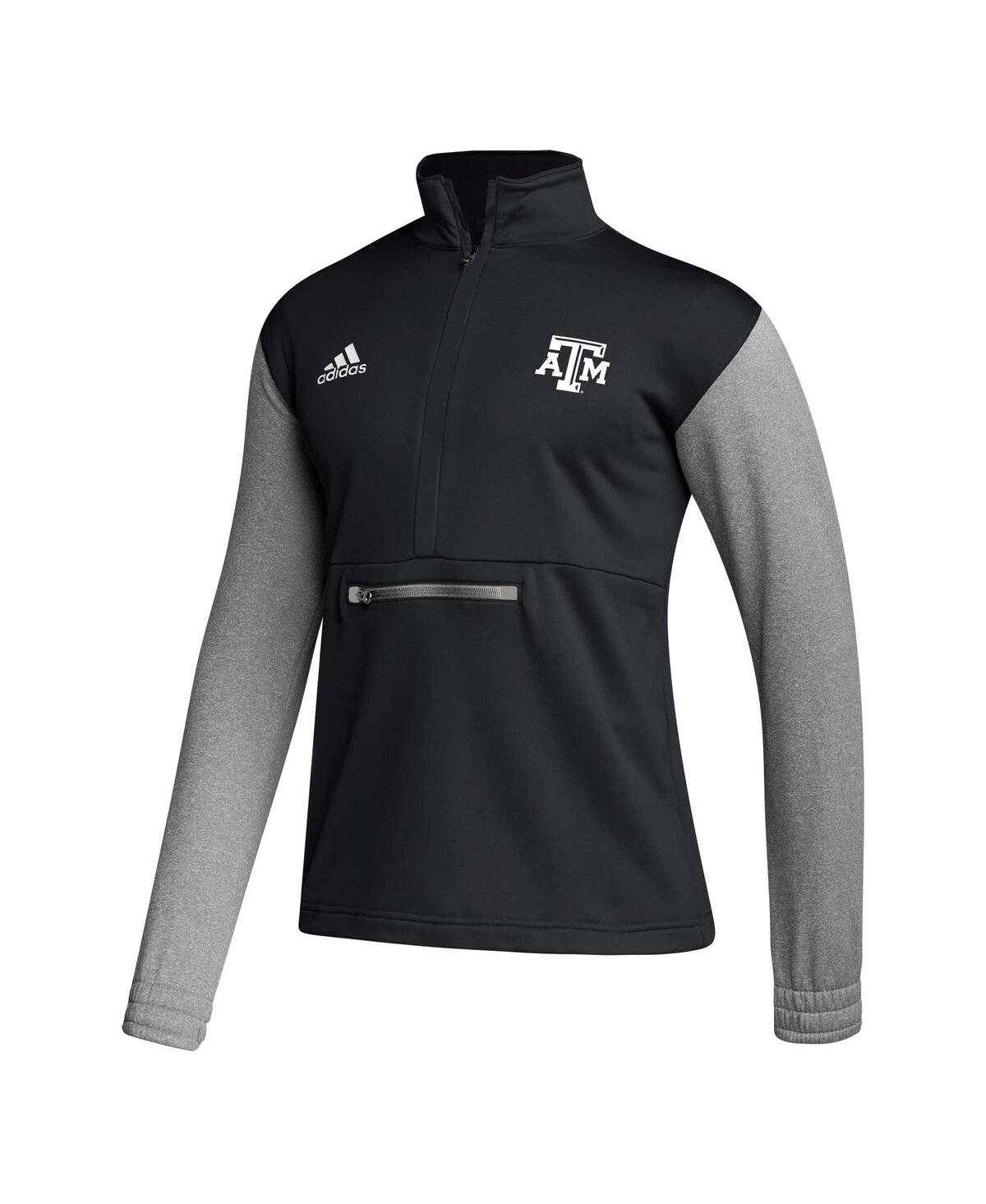 Men's adidasTexas A&M Aggies Sideline Aeroready Half-Zip Top - Black