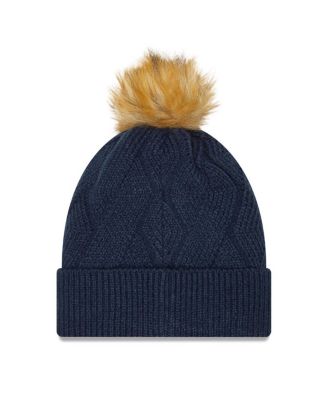 Women's Navy Dallas Cowboys Snowy Cuffed Knit Hat with Pom