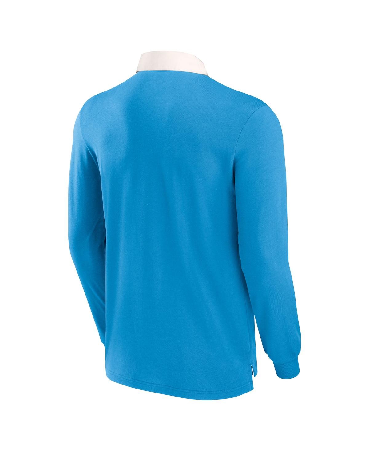 Shop Fanatics Men's  Blue Charlotte Fc Penalty Kick Long Sleeve Polo Shirt