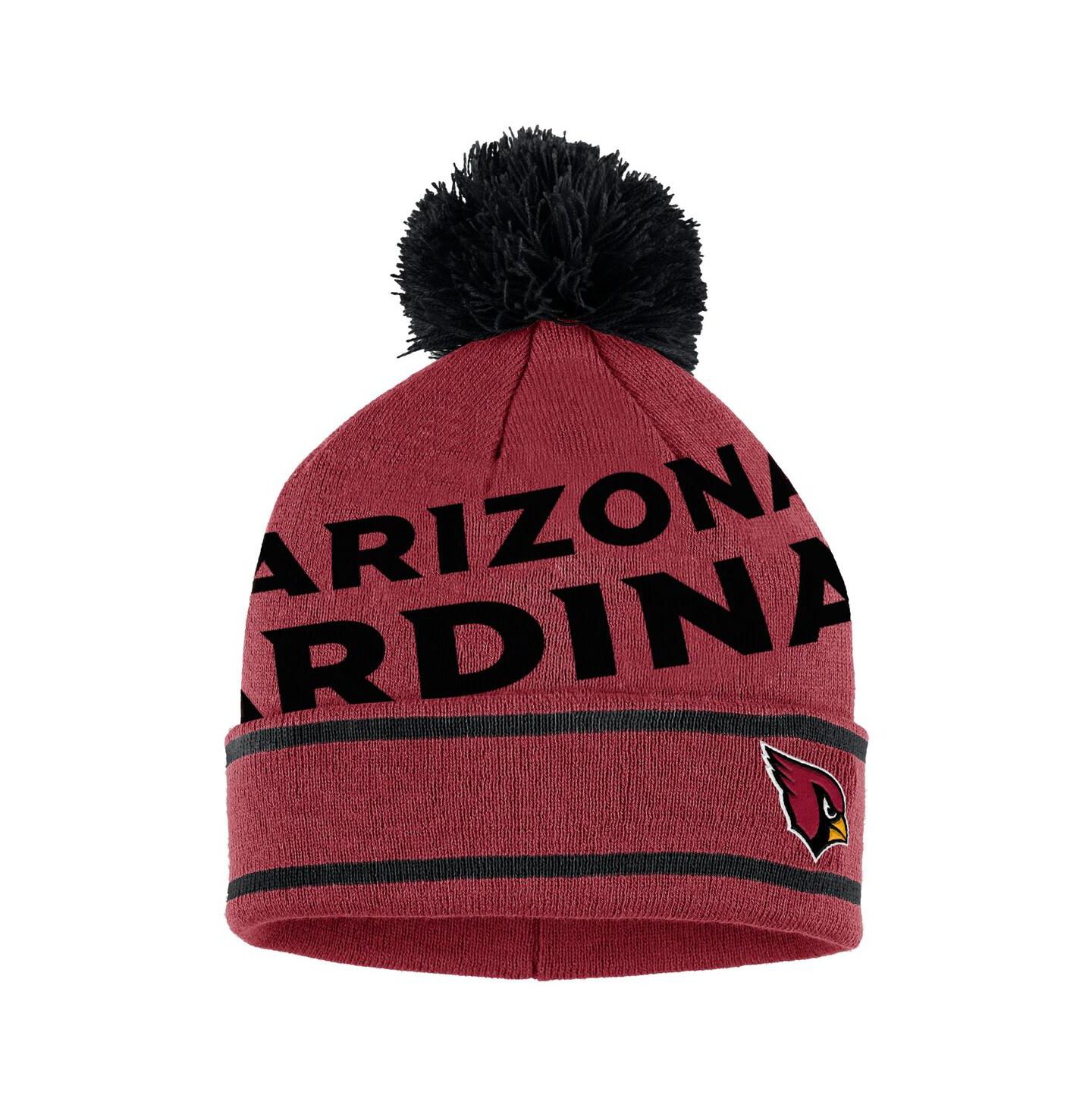 Женские головные уборы WEAR by Erin Andrews Cardinal Arizona Cardinals Double Jacquard Cuffed Knit Hat with Pom and Gloves Set — фото 2