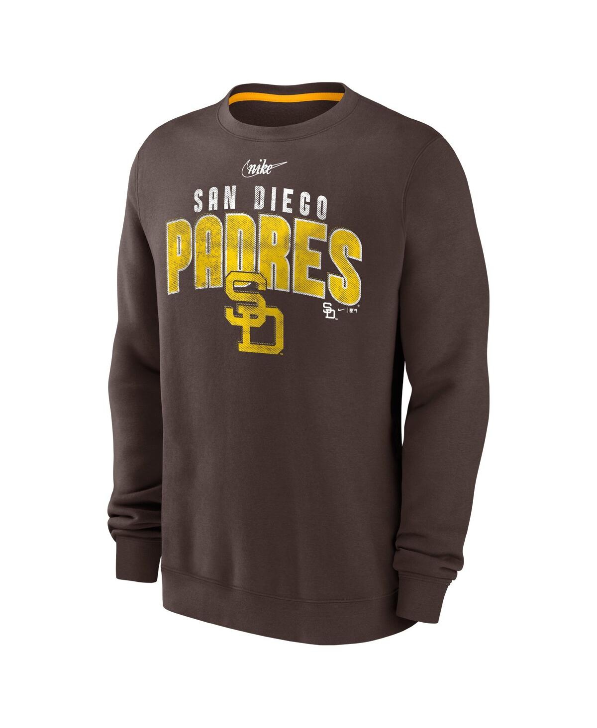 Shop Nike Men's  Brown San Diego Padres Cooperstown Collection Team Shout Out Pullover Sweatshirt