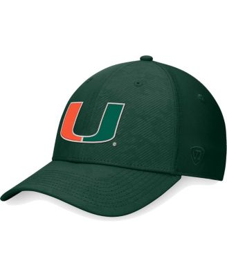 Men's Green Miami Hurricanes Deluxe Flex Hat