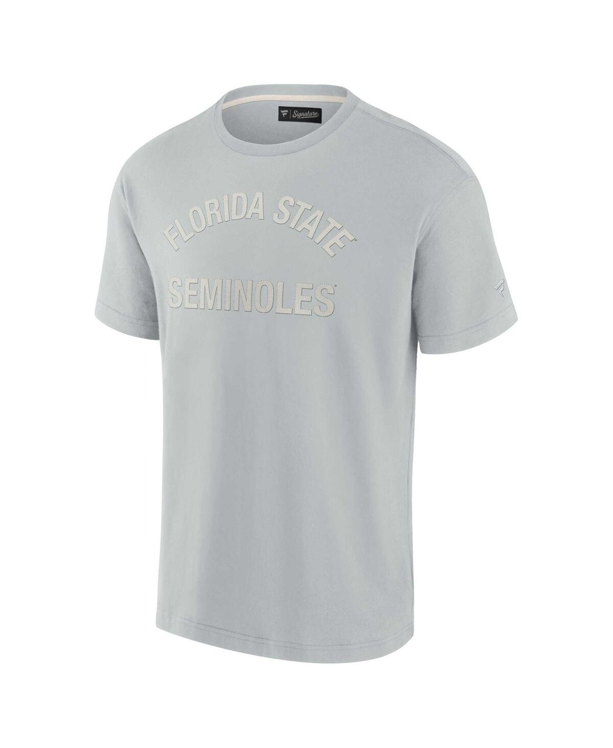 Fanatics Signature Men's And Women's  Gray Florida State Seminoles Super Soft Short Sleeve T-shirt In Gray