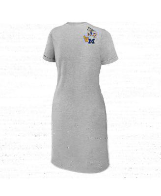Women's Heather Gray Michigan Wolverines Knotted T-shirt Dress