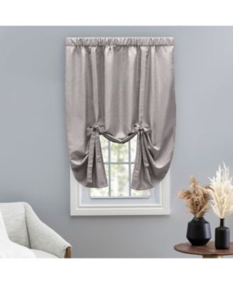 Grasscloth Lined Rod Pocket Tie-Up Curtain Panel 54"W x 63"L