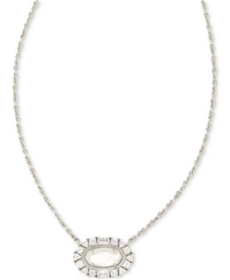Kendra Scott - Silver-Tone Elisa Crystal Frame Short Pendant Necklace